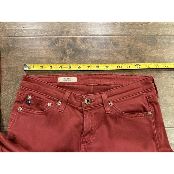 Adriano Goldschmied AG Womens Red The Stilt Cigarette Leg Jeans Size 25R USA - Picture 9 of 10
